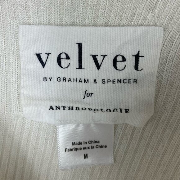 Anthropologie Chrissy Tunic White Velvet Graham Size Medium Long Sleeve Boho M - Picture 4 of 10